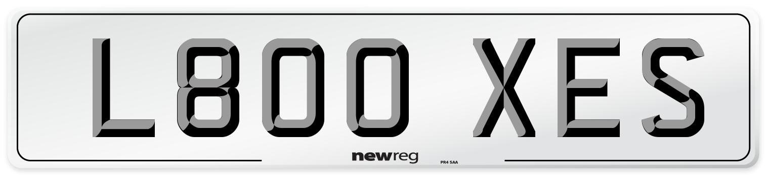 L800 XES Number Plate from New Reg